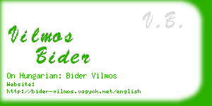 vilmos bider business card